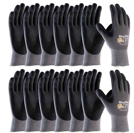 Non-slip Reusable Nirtrile Gloves, 12 pair, Universal Fit